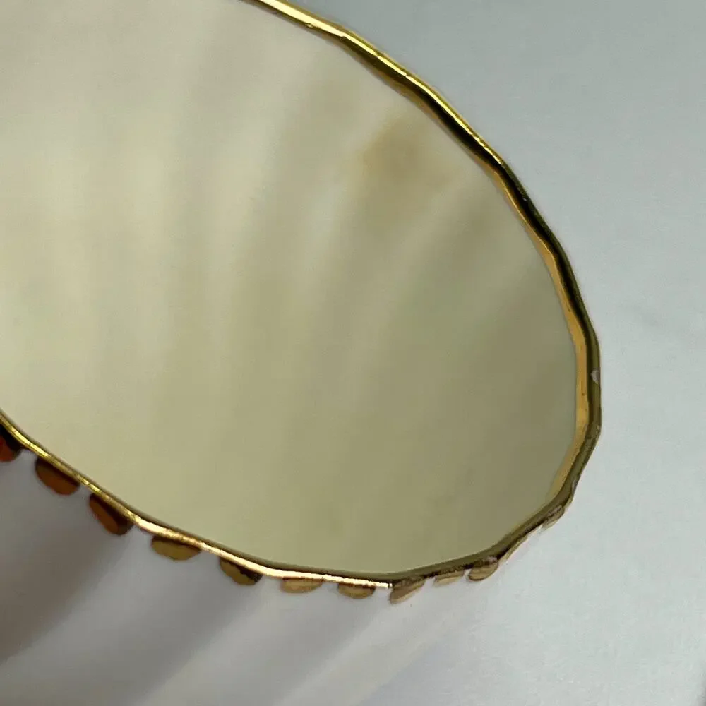 Vintage Gladstone Bone China Espresso Cup & Saucer Old Grecian Flute Gold Trim